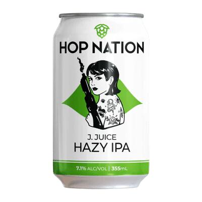 Hop Nation J-Juice Hazy IPA 355ml Can – 4 Pack Booze Buddie Hop Nation J-Juice Hazy IPA 355ml Can - 4 Pack