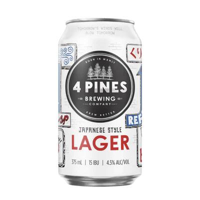 4 Pines Japanese Style Lager 375ml Can – 6 Pack Booze Buddie 4 Pines Japanese Style Lager 375ml Can - 6 Pack