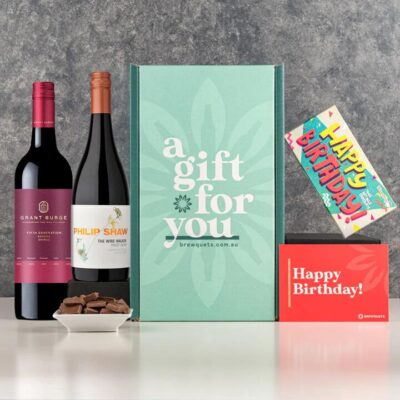 Birthday Duo Wine Hamper - Duo Red Shiraz  Pinot Noir - Wine Gift Basket Perfect for Any Occasion | Brewquets Australia
