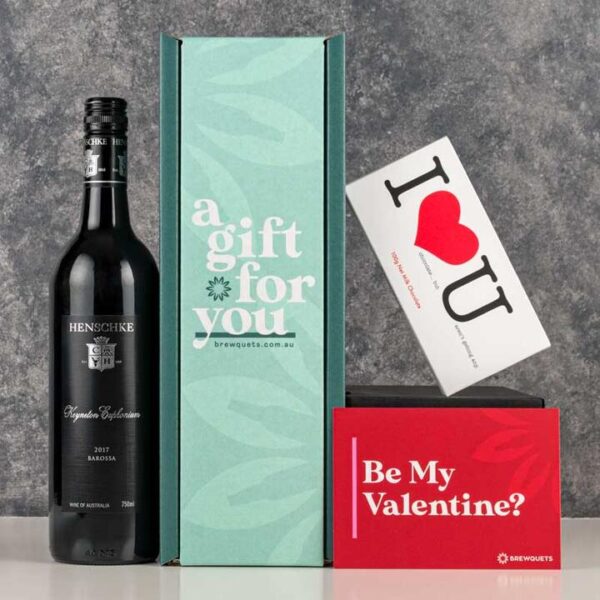 Valentines Wine  Chocolate Hamper - Premium Red 40