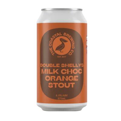 Coastal Double Shellys Milk Choc Orange Stout 375ml Can - Pack of 4