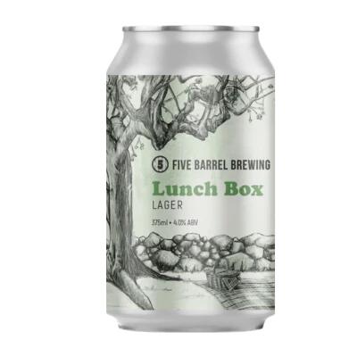Five Barrel Lunch Box Lager 375ml Can - Single