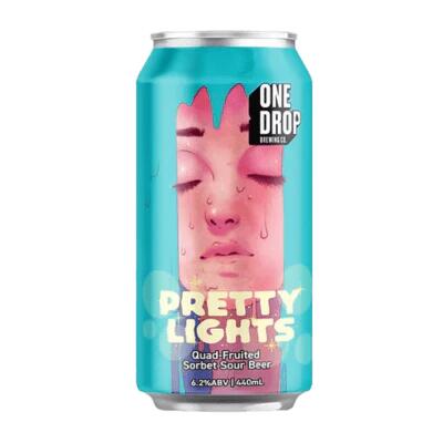 One Drop Pretty Lights Quad Fruited Sorbet Sour 440ml Can - Pack of 4