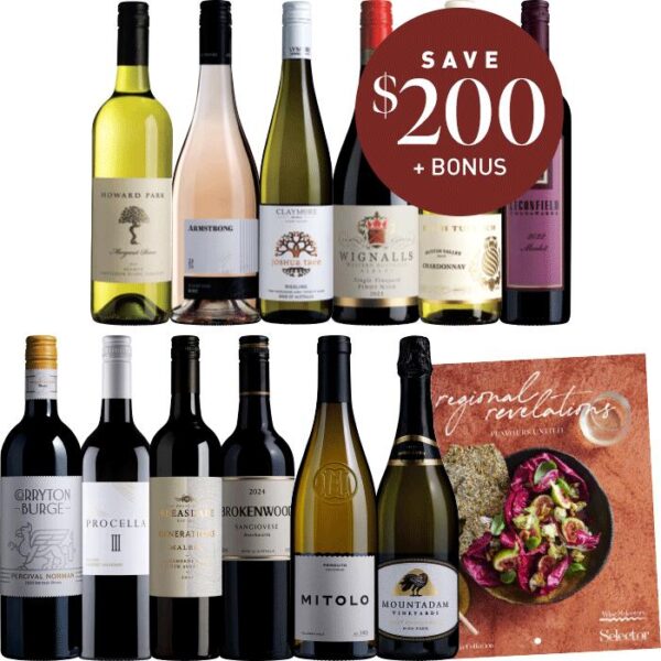 2026 Calendar Collection: Regional Mixed Dozen, Australia multi-regional Mixed Red and White Wine Case, Wine Selectors