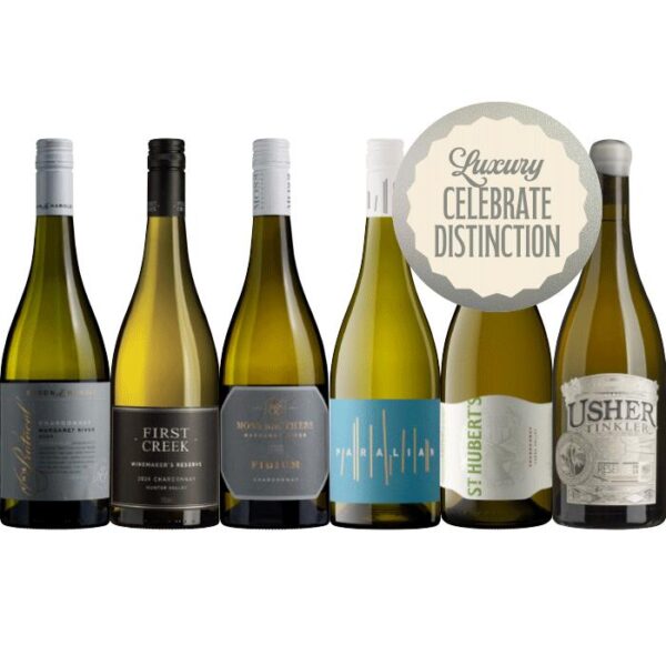 Festive Luxury Chardonnay 6-Pack, Australia multi-regional Chardonnay Wine Pack, Wine Selectors