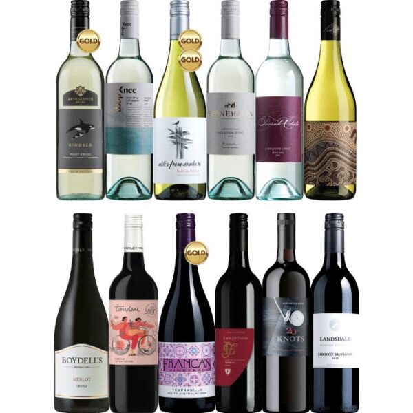 Value Plus Mixed Dozen, Australia multi-regional Mixed Red and White Wine Case, Wine Selectors
