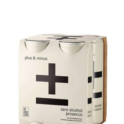 Plus & Minus Prosecco RTD Cans – 4x250ml | Sans Drinks Booze Buddie Plus & Minus Prosecco RTD Cans - 4x250ml | Sans Drinks