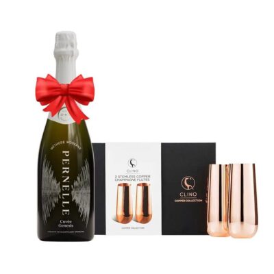 Clinq Copper Flutes & Cuvée Valentines Set | Sans Drinks