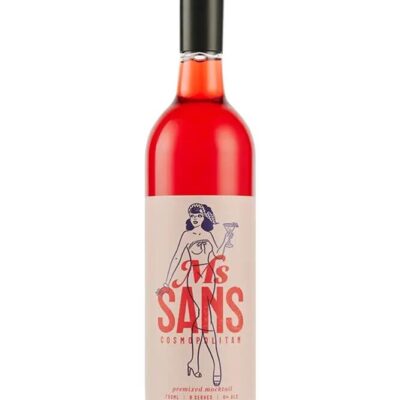 Ms Sans Non-Alcoholic Cosmopolitan Premixed – 6x700mls | Sans Drinks Booze Buddie Ms Sans Non-Alcoholic Cosmopolitan Premixed - 6x700mls | Sans Drinks