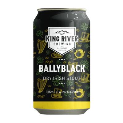 King River Ballyblack Irish Stout 375ml Can - Case of 16