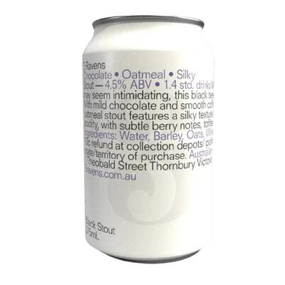 3 Ravens Black Oatmeal Stout 375ml Can - Case of 24