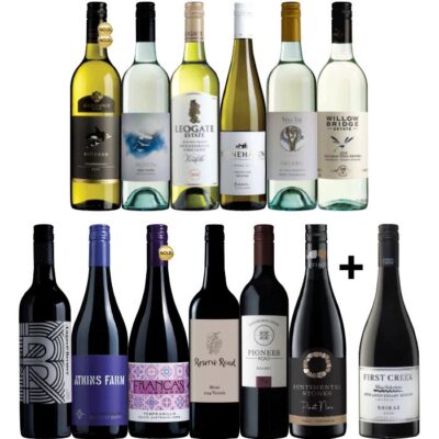 Best of Mixed 12-pack + Bonus Shiraz, Australia multi-regional Mixed Red and White Wine Case, Wine Selectors Booze Buddie Best of Mixed 12-pack + Bonus Shiraz, Australia multi-regional Mixed Red and White Wine Case, Wine Selectors