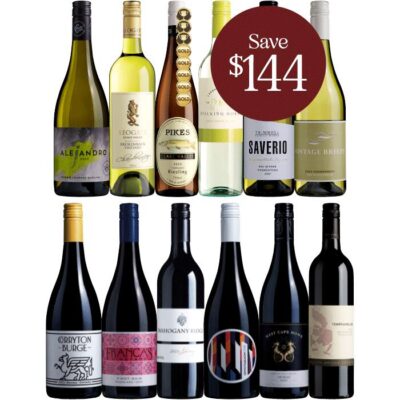 Wine Time Mixed 12-Pack, Australia multi-regional Mixed Red and White Wine Case, Wine Selectors