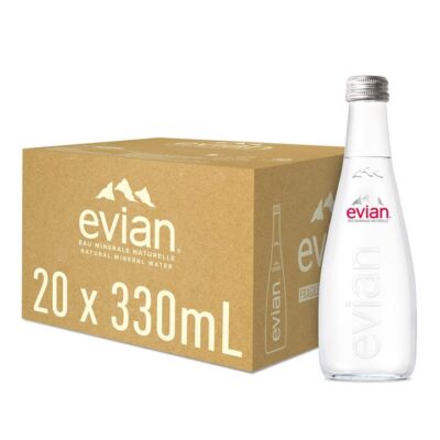 Evian Still Natural Mineral Water 330ml Glass Bottle (Case) Booze Buddie Evian Still Natural Mineral Water 330ml Glass Bottle (Case)