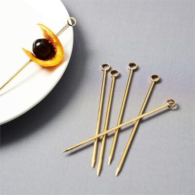 VISKI Gold Cocktail Picks, Set of 6 Booze Buddie VISKI Gold Cocktail Picks, Set of 6