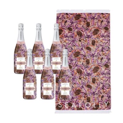 Chandon Brut Rose NV Seafolly - 6 Bottles + Beach Towel
