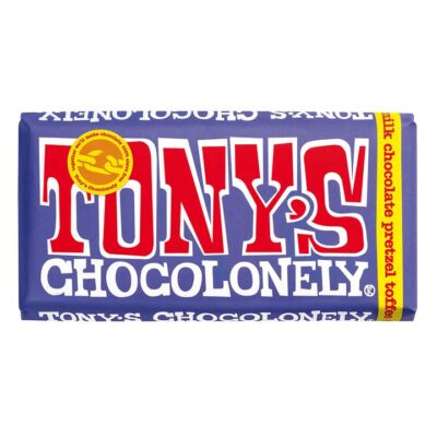 Tony’s Chocolonely Dark Chocolate Pretzel Toffee 180g Booze Buddie Tony's Chocolonely Dark Chocolate Pretzel Toffee 180g