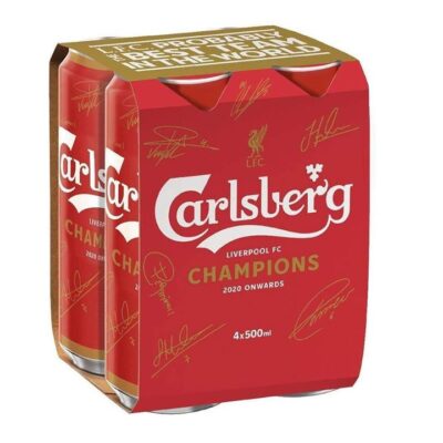Carlsberg Lager Liverpool FC Cans 500ml (4 Pack)