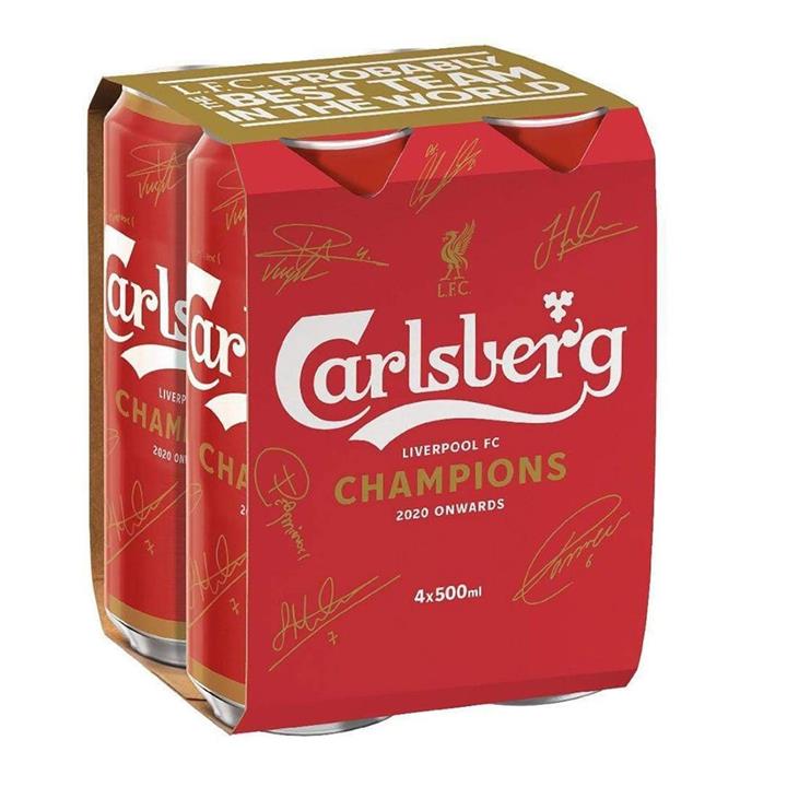 Carlsberg Lager Liverpool FC Cans 500ml (4 Pack)