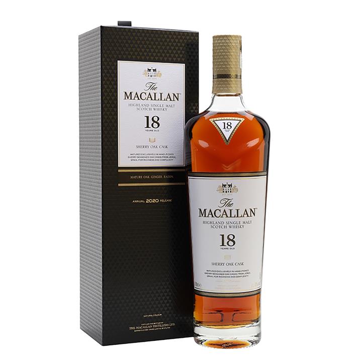 The Macallan 18 Year Old Sherry Oak Cask Single Malt Whisky 700ml (2020 Release) Booze Buddie The Macallan 18 Year Old Sherry Oak Cask Single Malt Whisky 700ml (2020 Release)