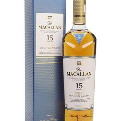 The Macallan 15 Year Old Fine Oak Triple Cask Matured Single Malt Scotch Booze Buddie The Macallan 15 Year Old Fine Oak Triple Cask Matured Single Malt Scotch