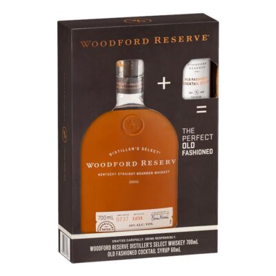 Woodford Reserve Kentucky Straight Bourbon Whiskey 700ml + Old Fashioned Cocktail Syrup Booze Buddie Woodford Reserve Kentucky Straight Bourbon Whiskey 700ml + Old Fashioned Cocktail Syrup