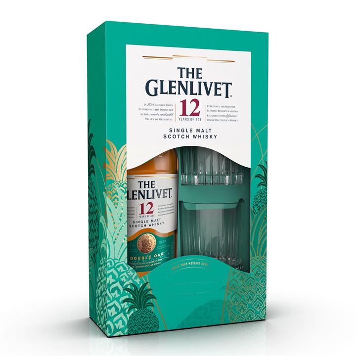 The Glenlivet 12 Year Old Single Malt Scotch Whisky + 2 Glasses Booze Buddie The Glenlivet 12 Year Old Single Malt Scotch Whisky + 2 Glasses