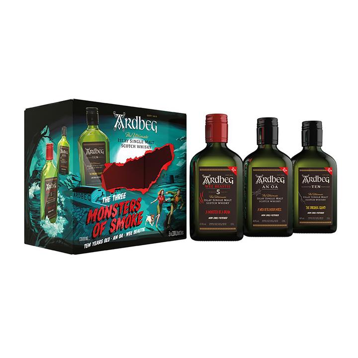 Ardbeg Monsters of Smoke Limited Edition Single Malt Scotch Whisky Tasting Pack (3x200ml)