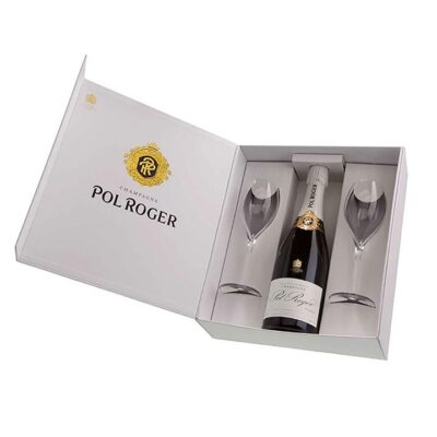 Pol Roger Gift Pack + 2 Champagne Flutes