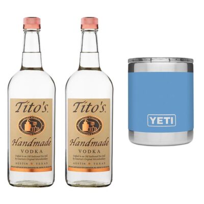 Tito's Handmade Vodka 1L - 2 Bottles + Yeti Cup
