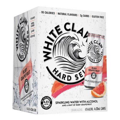 White Claw Hard Seltzer Ruby Grapefruit (4 Pack) Booze Buddie White Claw Hard Seltzer Ruby Grapefruit (4 Pack)