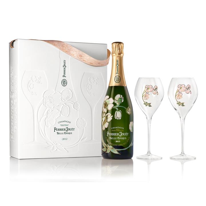 Perrier-Jouet Belle Epoque Champagne 2012 + 2 Glasses Set