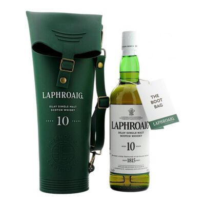 Laphroaig 10 Year Old Single Malt Scotch Whisky 700ml + Welly Boot Bag