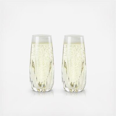 VISKI Crystal Cactus Champagne Flutes, Set of 2