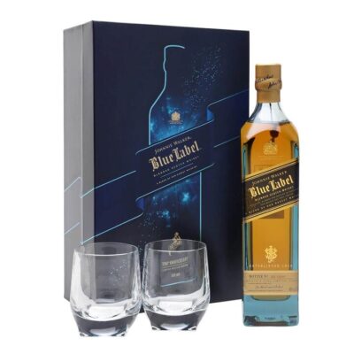 Johnnie Walker Blue Label Blended Scotch Whisky 700ml + 2 Glasses 200th Anniversary Limited Edition
