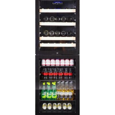 LECAVIST 220 Bottle Wine Cabinet Dual Zone Black LCS140VN2Z2D Booze Buddie LECAVIST 220 Bottle Wine Cabinet Dual Zone Black LCS140VN2Z2D