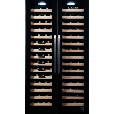 LECAVIST 188 Bottle Wine Cabinet Dual Zone Side by Side Black LCS200VN2Z2D Booze Buddie LECAVIST 188 Bottle Wine Cabinet Dual Zone Side by Side Black LCS200VN2Z2D