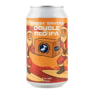 The Coastal Brewing Co Surfin Santas Double Red IPA 375ml Can Booze Buddie The Coastal Brewing Co Surfin Santas Double Red IPA 375ml Can